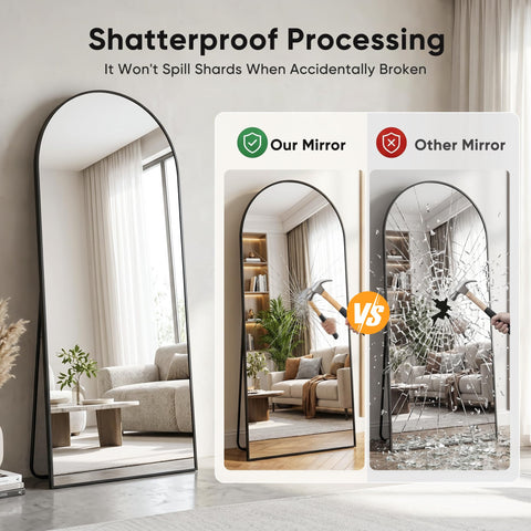 LadyNow mirror freestanding in bedroom for outfit checks and convenient portability