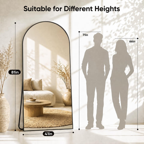 LadyNow mirror beside door for scale to visualize size and full-body coverage