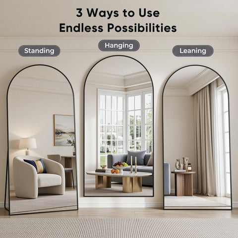 LadyNow mirror wall mounted in living room enlarging space and adding style