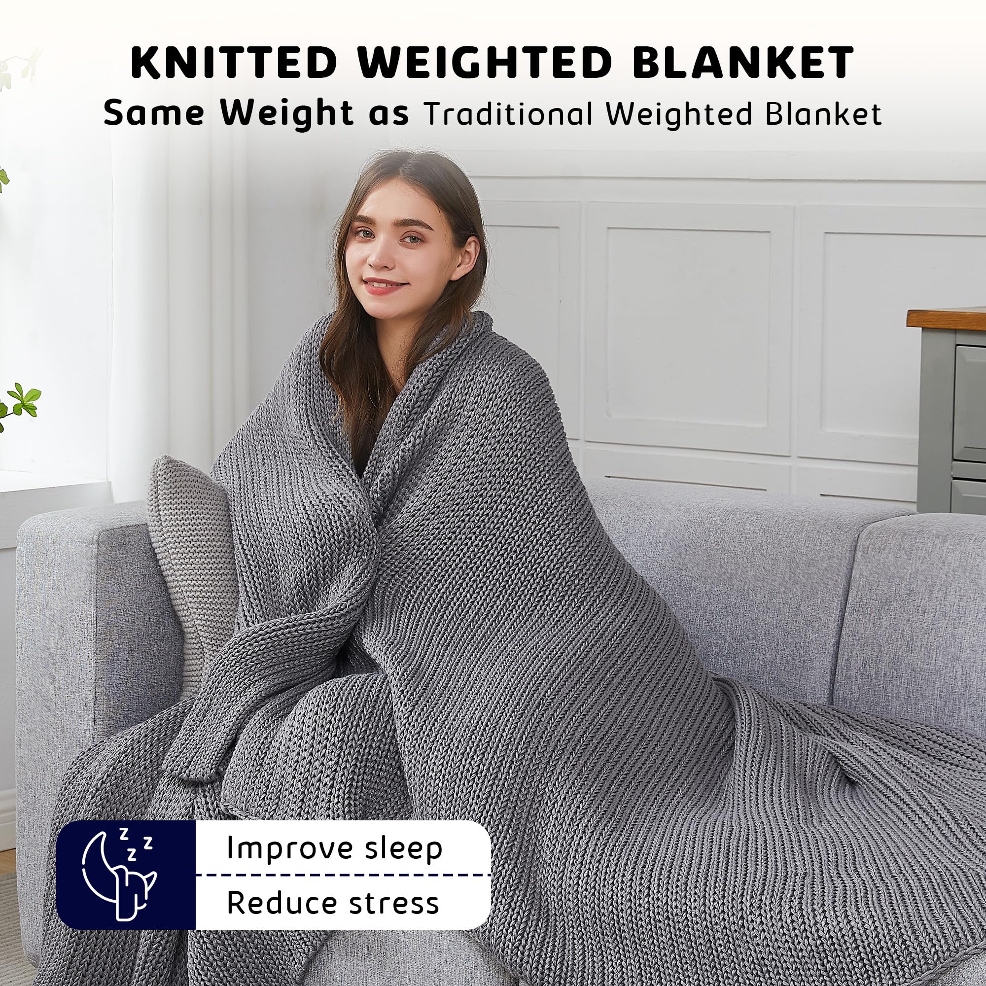 L'AGRATY 60x80 blanket laid on bed to show full coverage and uniform pressure benefit