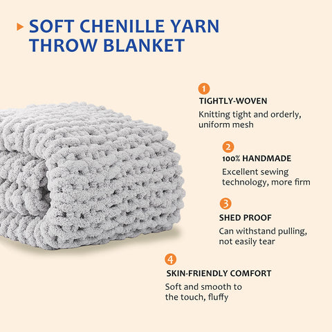 L'AGRATY close-up of chenille yarn texture highlighting softness and plush comfort