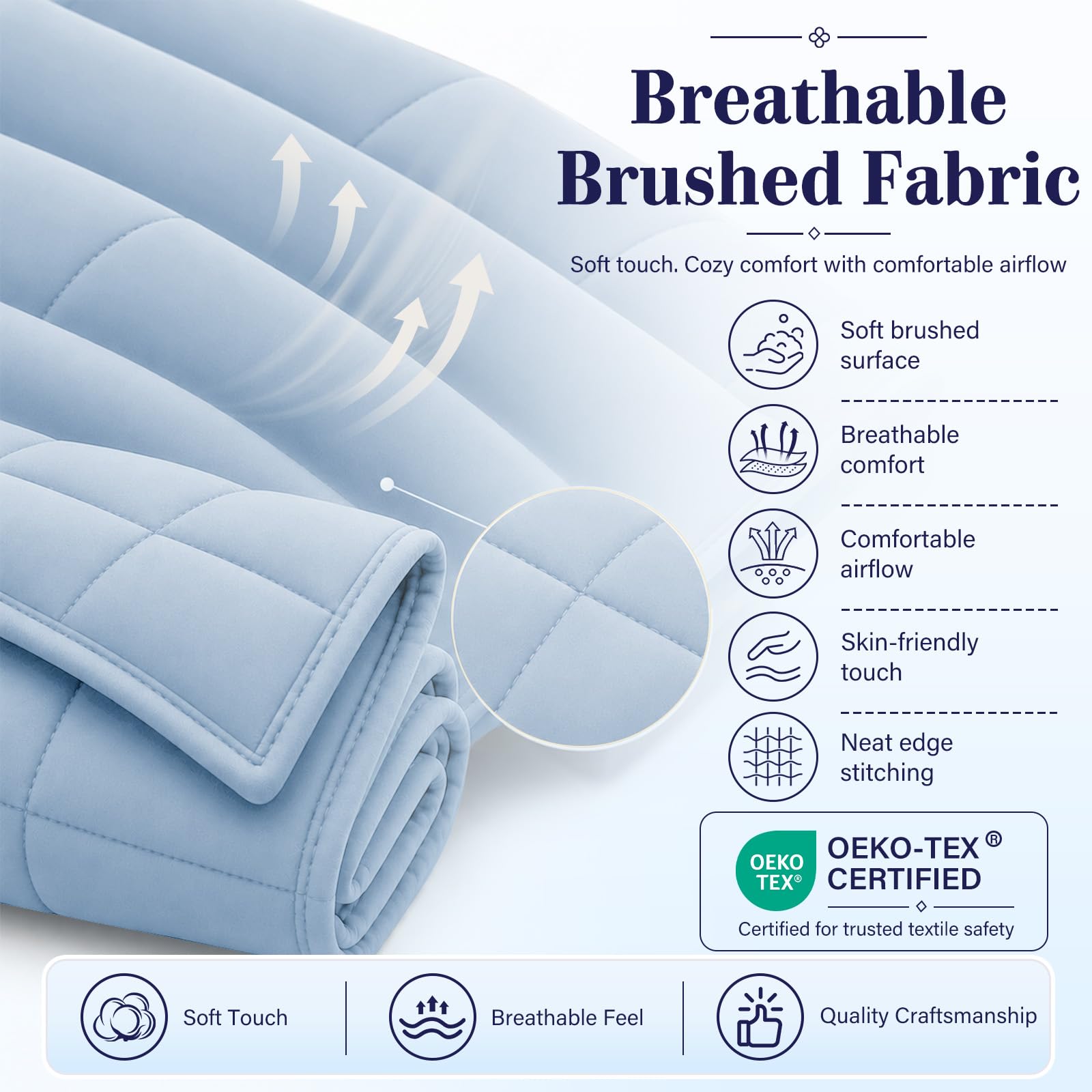 L'AGRATY model using blanket on couch showing calming comfort for relaxation