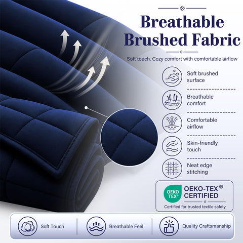 L'AGRATY person reading under blanket showing comfort and calming pressure while relaxing