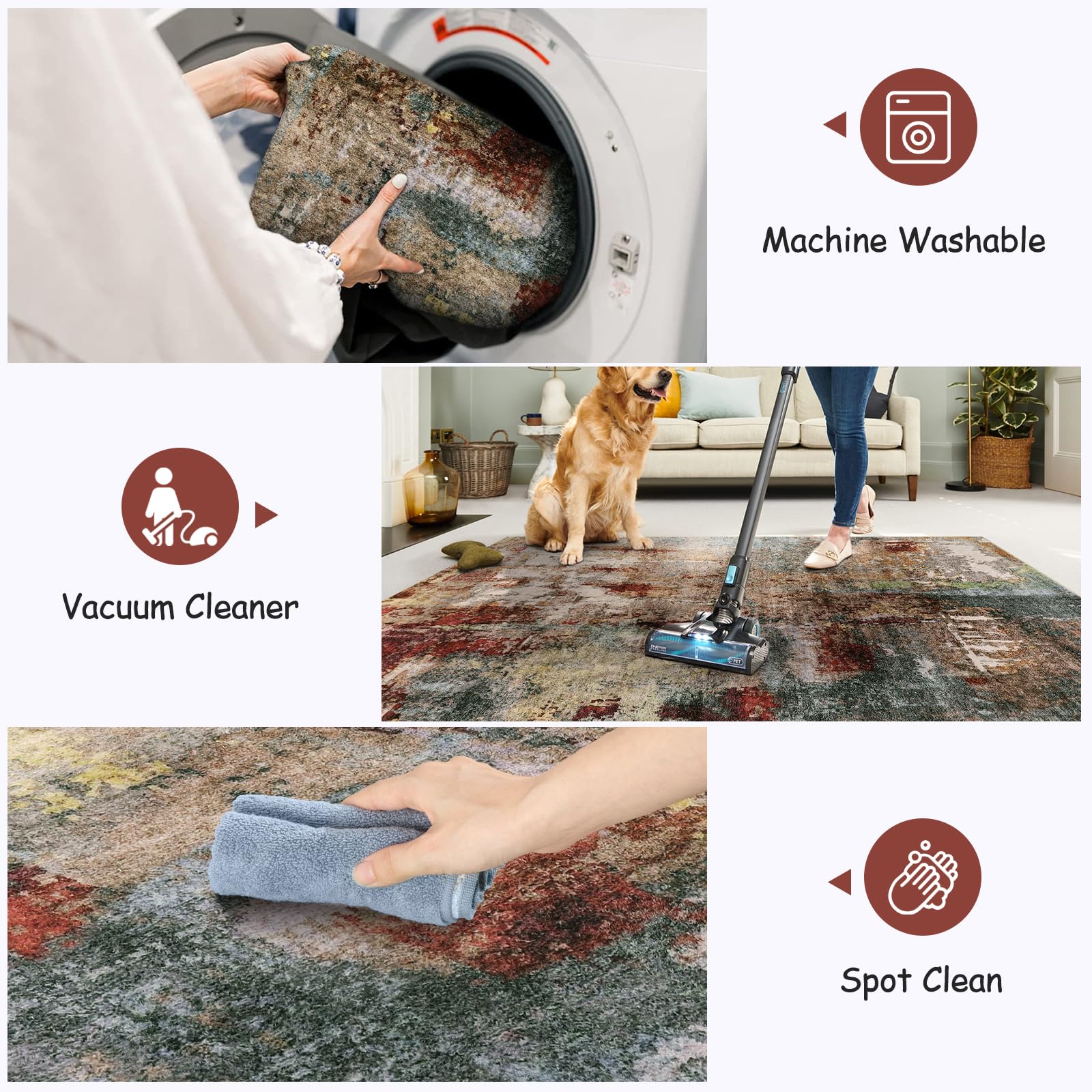 Lahome TPE anti-slip backing detail demonstrating secure non-slip benefit