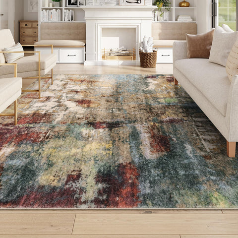 Lahome rug in washing machine mockup illustrating washable convenience