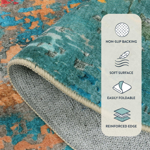 Lahome backing close-up showing anti-slip dots for safe floor grip