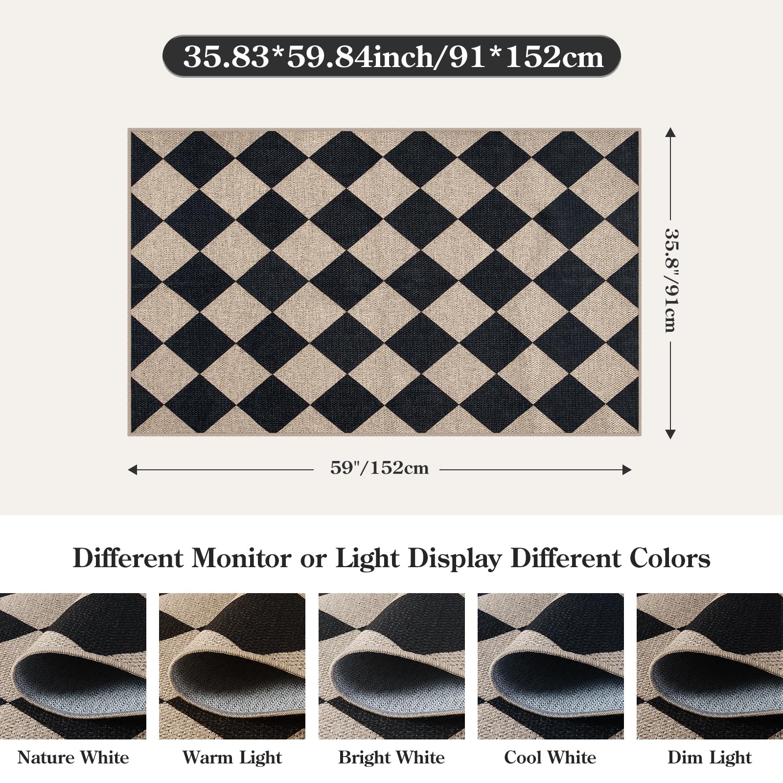 Lahome close-up of woven texture highlighting soft jute-like polyester fibers for comfort