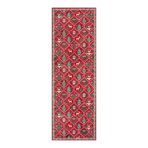 Lahome runner in holiday kitchen scene, brightens room and seasonal decor