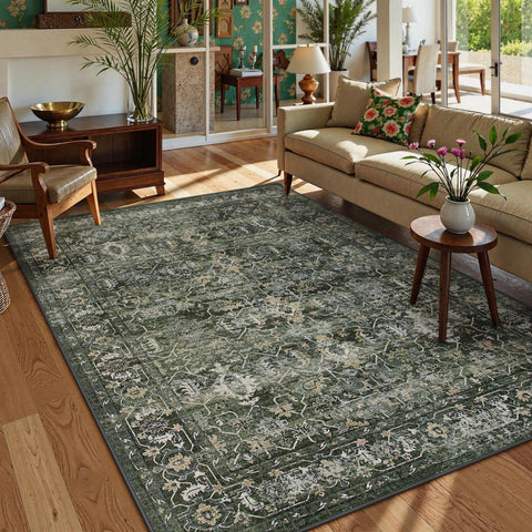 Lahome Margot vintage front view showing green pattern and vintage texture for style