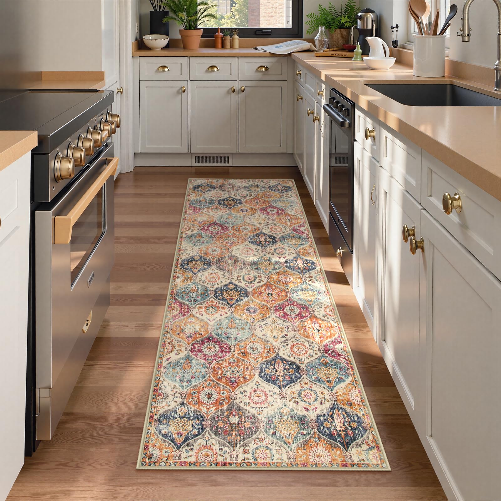 Lahome runner styled in entryway adding warmth and practical design