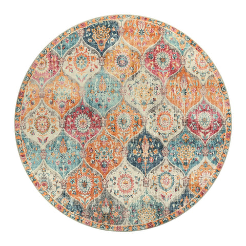 Lahome close-up of Moroccan floral pattern revealing soft faux-wool texture