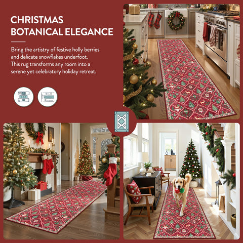 Lahome closeup of printed reindeer and tree pattern highlighting clear detail