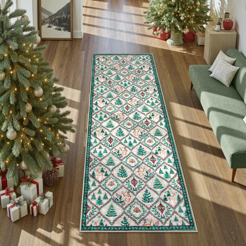 Lahome folded rug in package demonstrating compact seasonal storage
