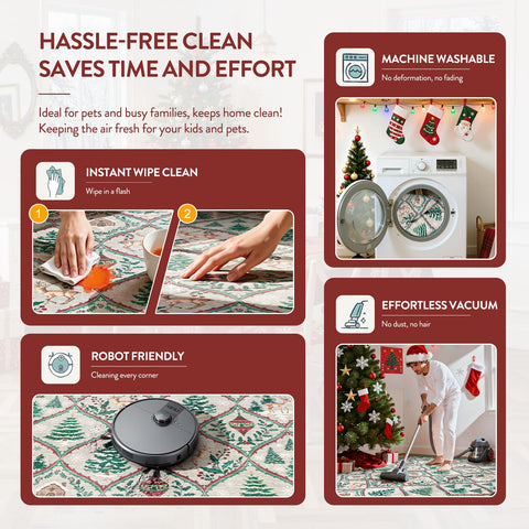 Lahome runner placed in kitchen providing festive floor comfort
