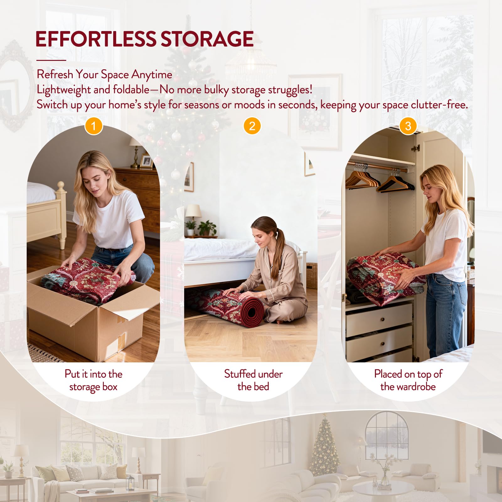 Lahome runner folded for washing to show machine-washable convenience