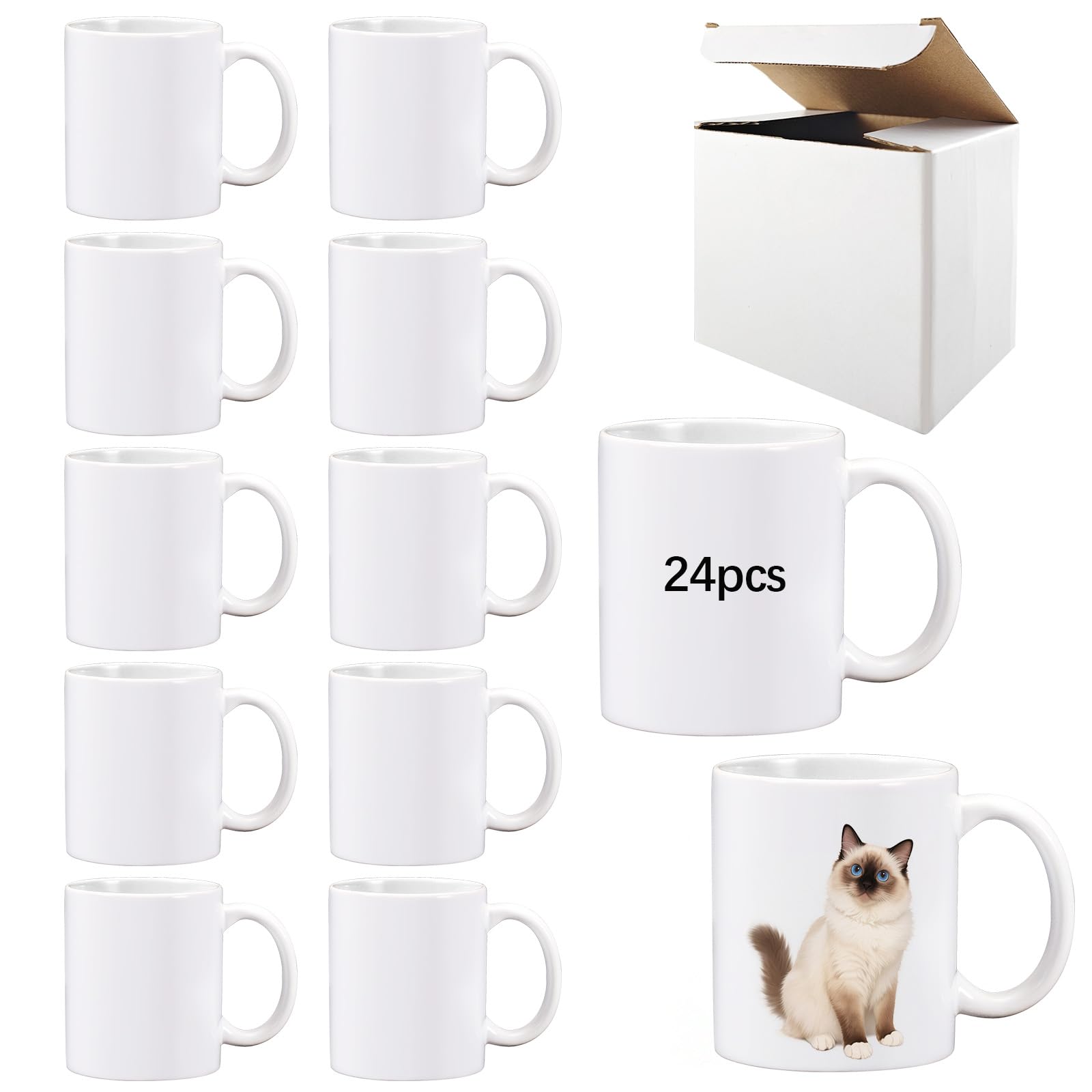 LaiHiulaan front packaging showing 24 white mugs and clear branding for quick stock identification