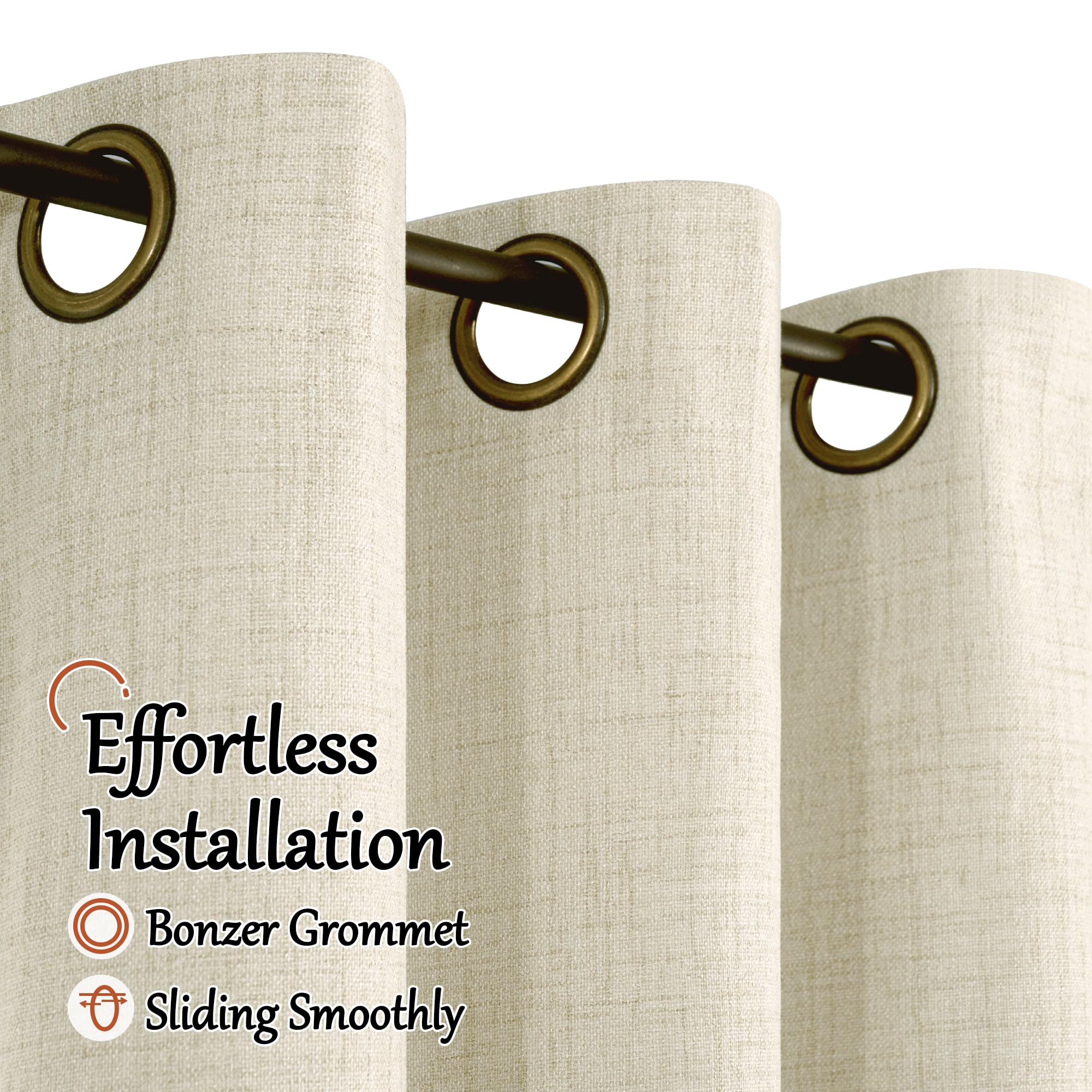 Lajode curtains hung in a bedroom creating darkness and restful atmosphere