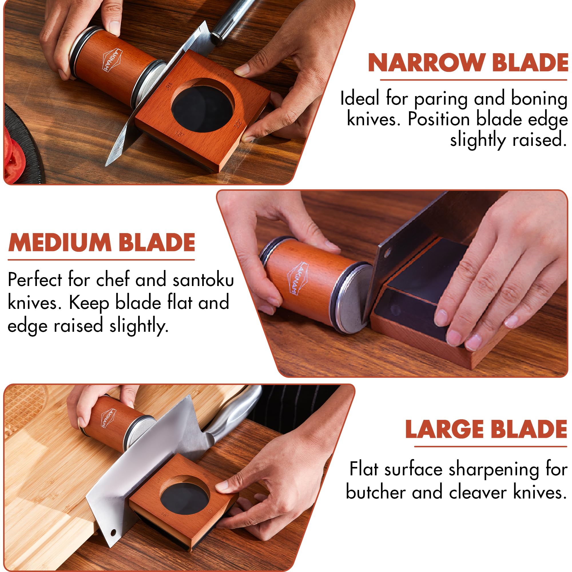 LAKINAMI size comparison with a chef knife showing compact portability