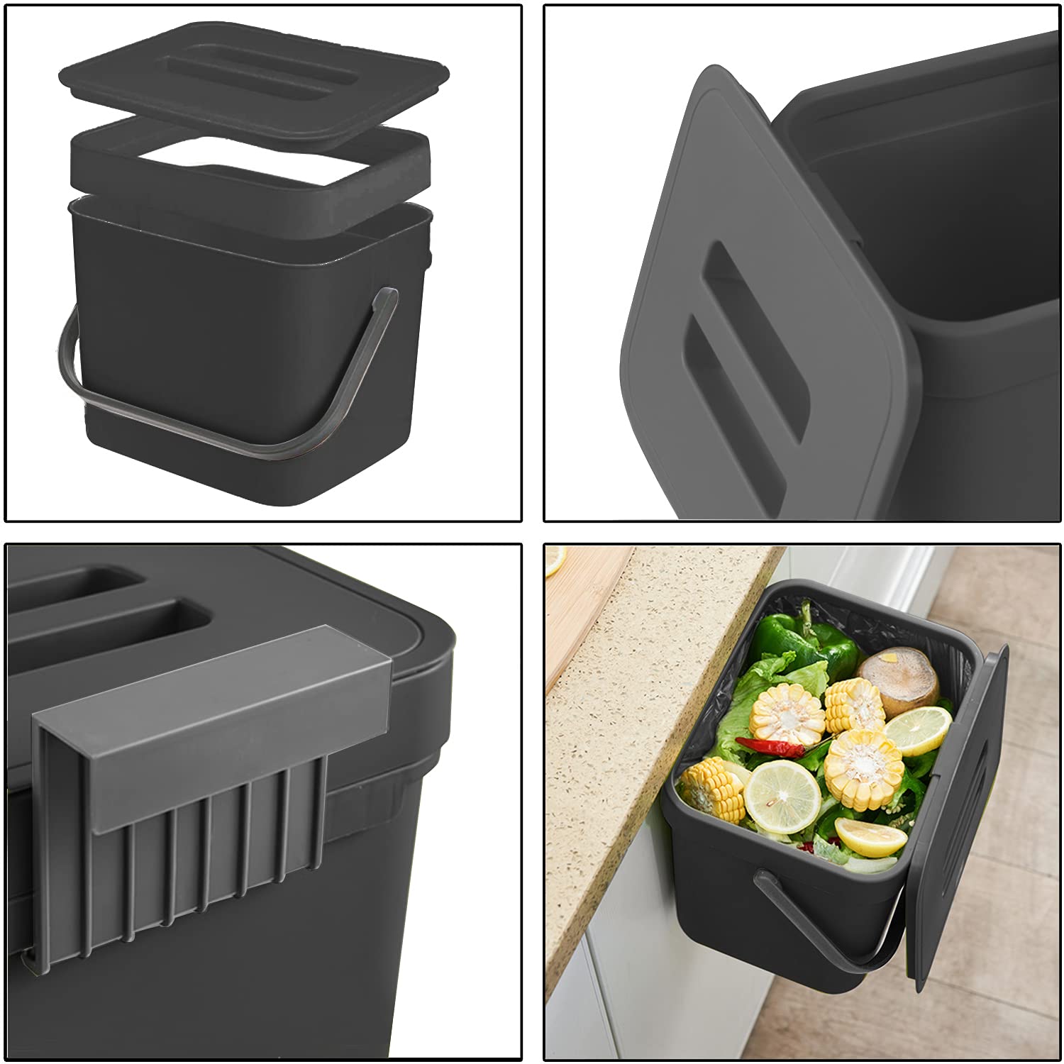LALASTAR on countertop with food scraps showing convenient compost collection
