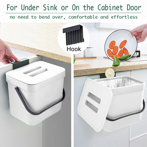 LALASTAR mounted on cabinet door under sink demonstrating space-saving hanging