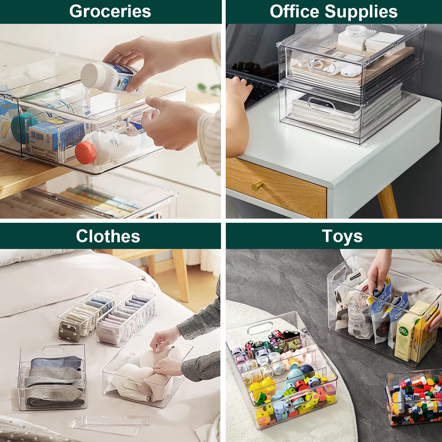 LALASTAR on kitchen counter organizing snacks and small items for tidy surfaces