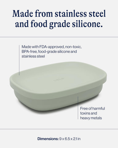 Lalo silicone cup closeup showing removable cup for dips and portion control