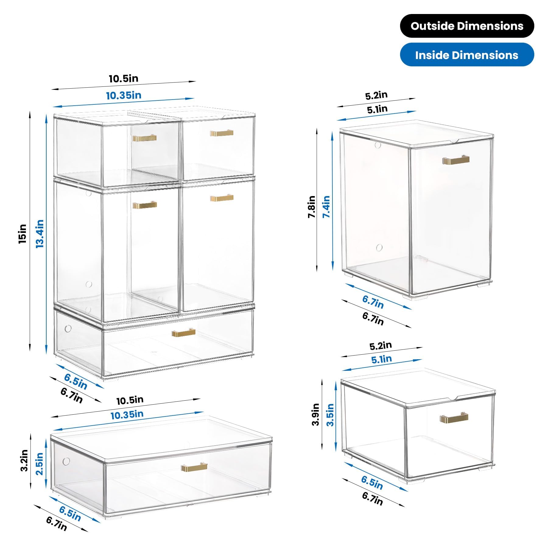 LALOBLUE large drawer measured flat to illustrate capacity and footprint