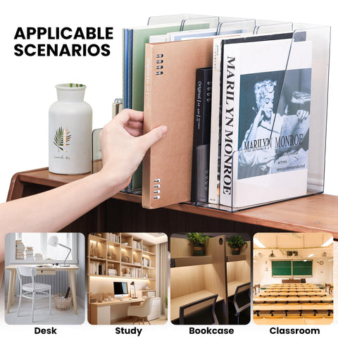 LALOBLUE on a desk holding magazines for quick reach and neatness