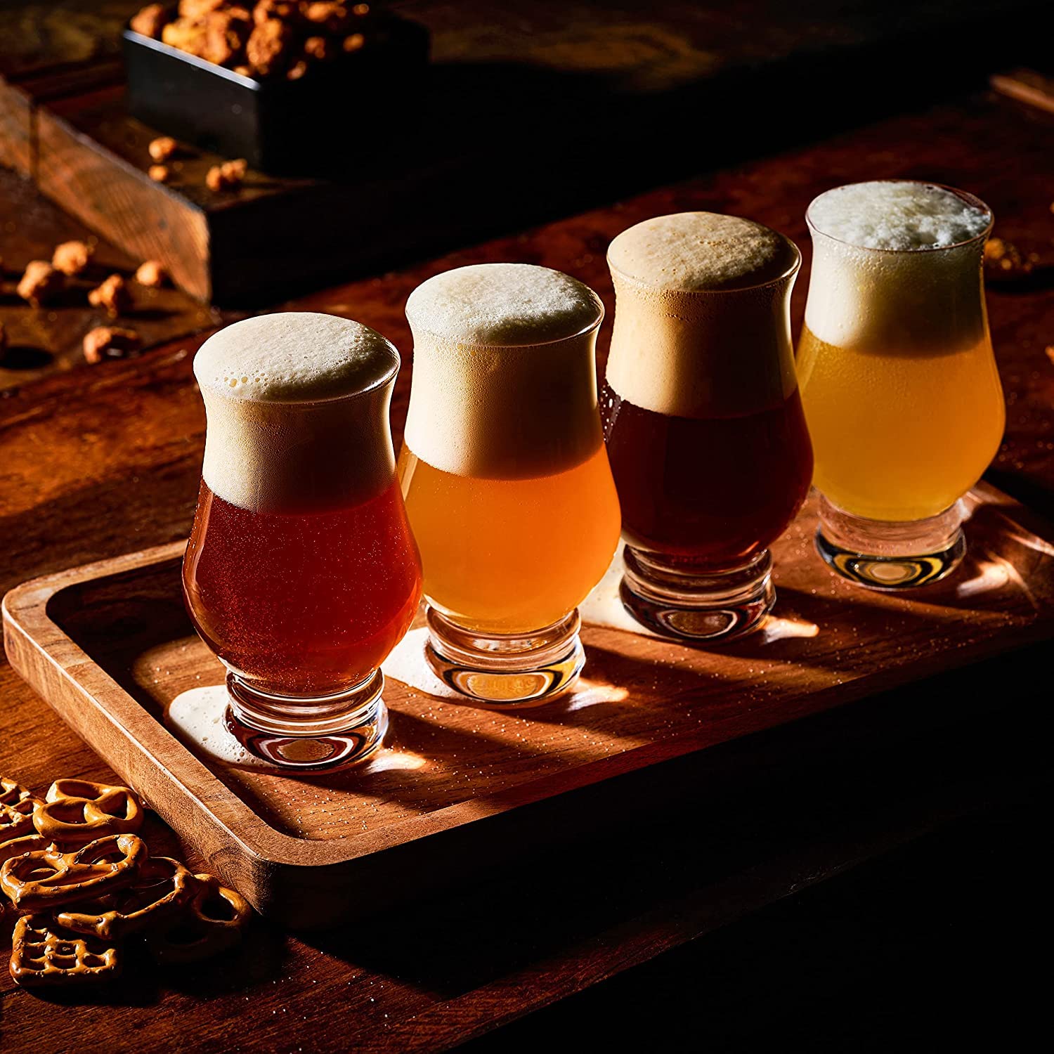 Lamarada glasses arranged on bar illustrating an elegant entertaining setup