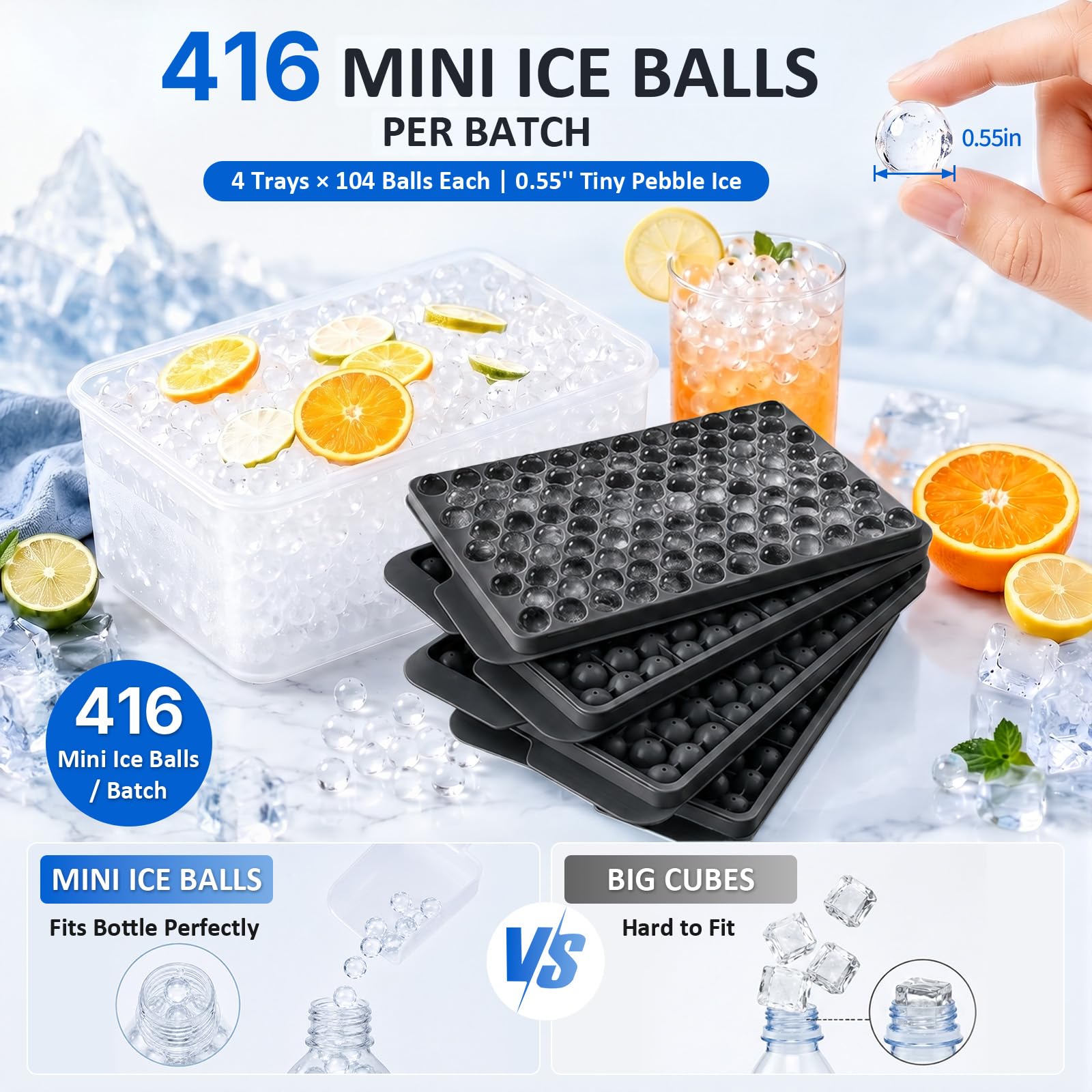 Iced coffee with Lamesa pebble ice delivering quicker chilling and chewable texture