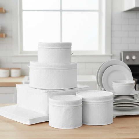 LAMINET front packaging showing the quilted case protecting dinnerware