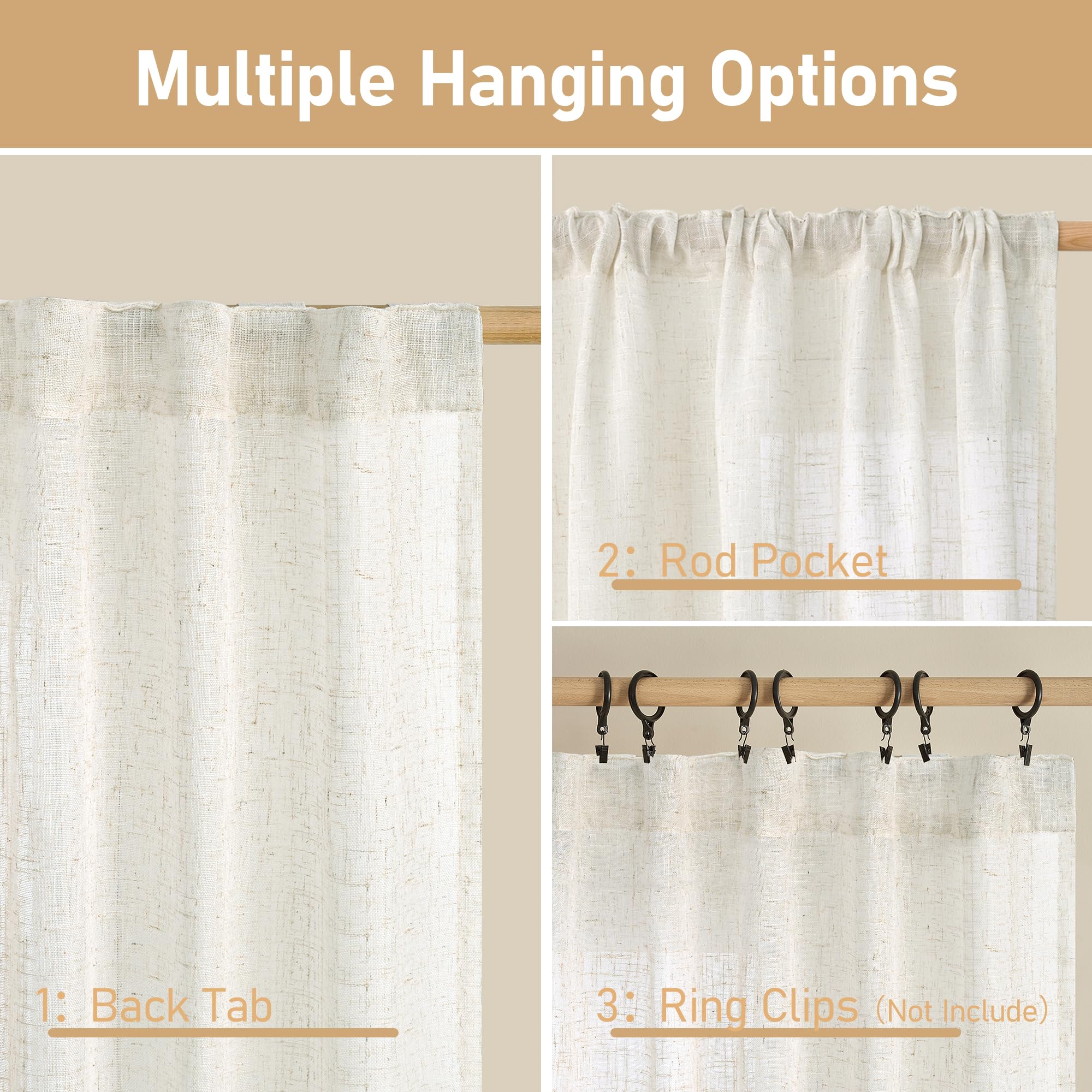 LAMIT view of back tabs and 3-inch rod pocket for easy hanging and secure fit