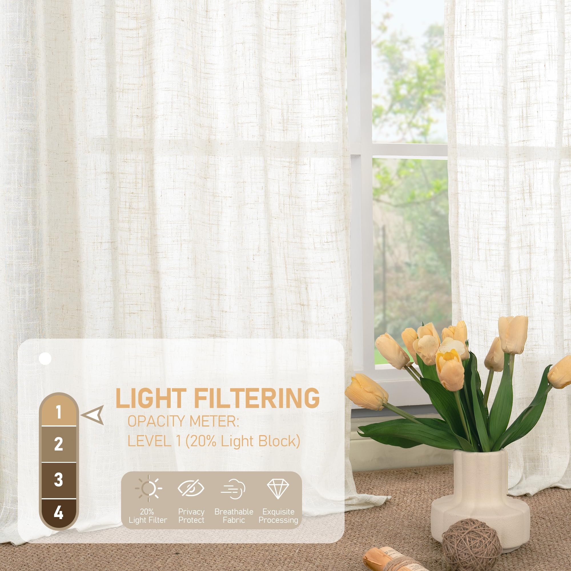 LAMIT installed in living room showing airy panels that soften sunlight and mood