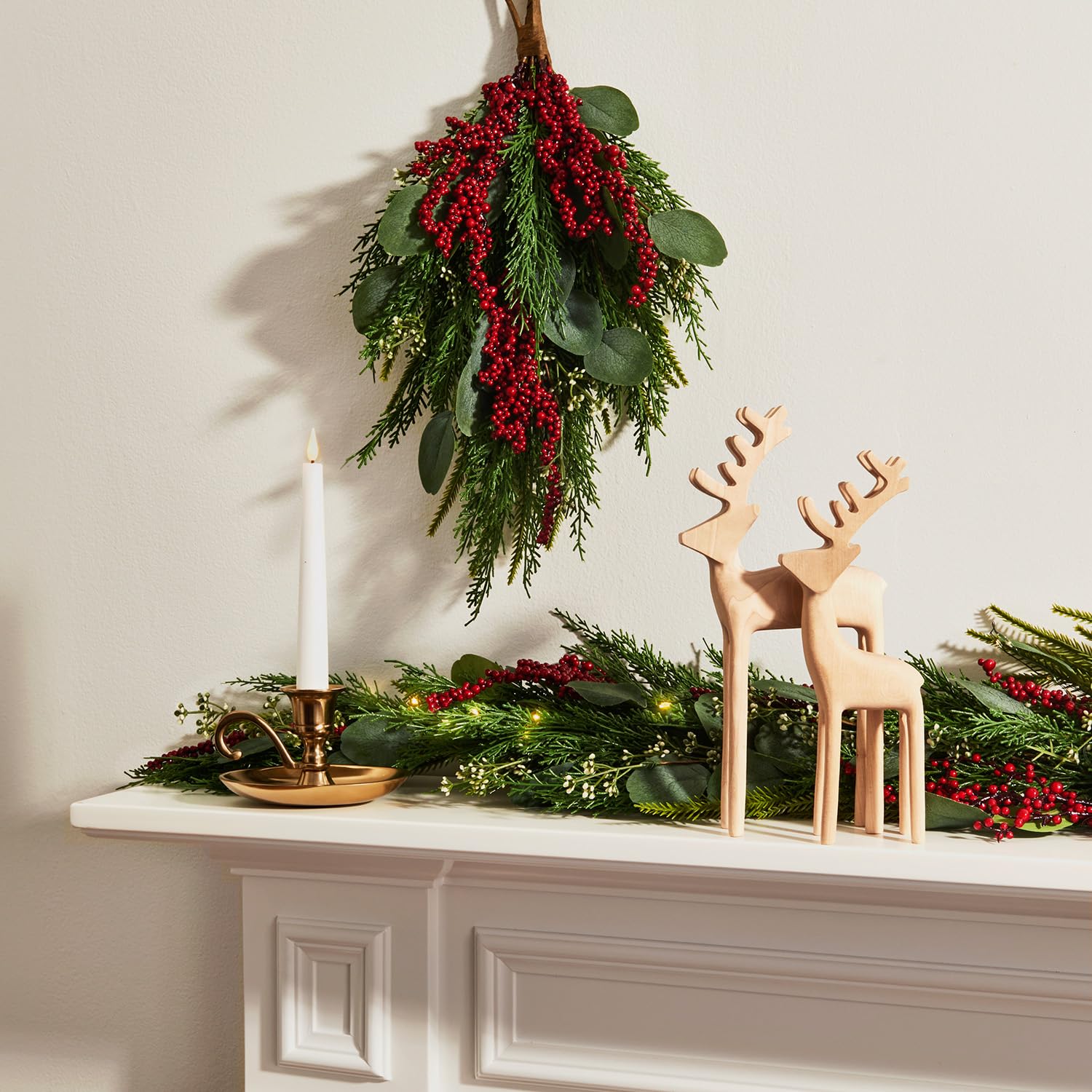 LampLust garland used as centerpiece on table, brightens dining setup
