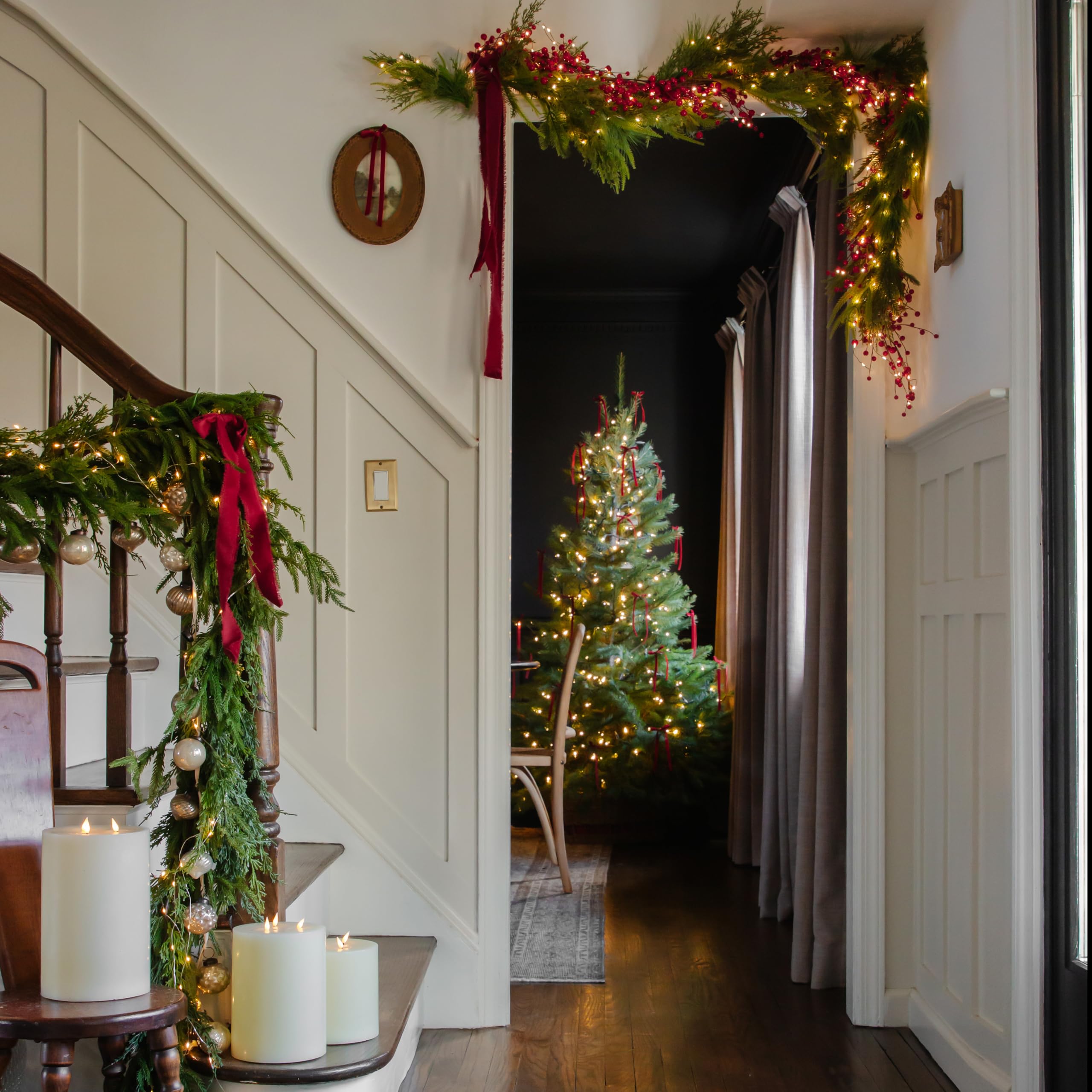 LampLust garland used as dining centerpiece adding ambient light and table focus
