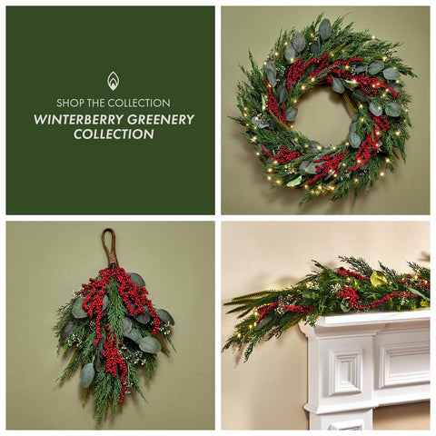 LampLust garland wrapped on staircase railing, adds festive layered warmth