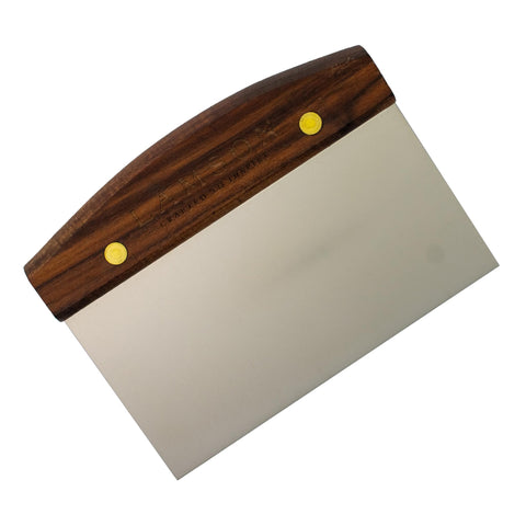 Lamson front view of bench scraper showing compact 3x6 profile and clean edge