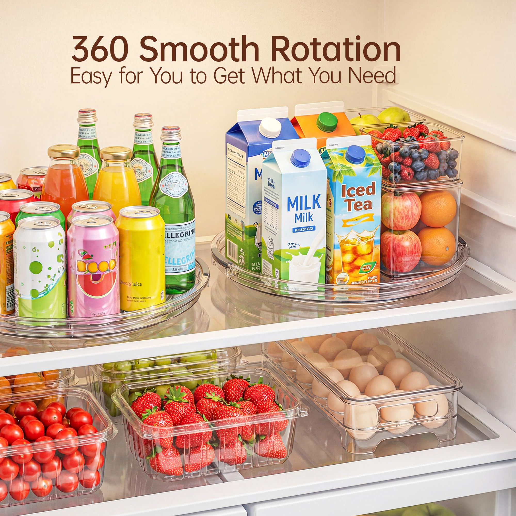 LAMU lazy susan close-up of smooth rotation mechanism and clear plastic durability