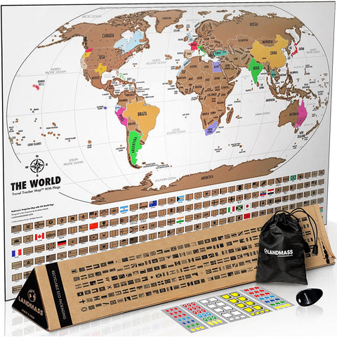 Landmass front packaging showing gift-ready triangular box and benefits
