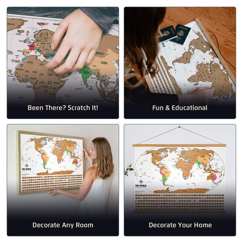 Landmass framed on a living room wall creating travel-themed decor