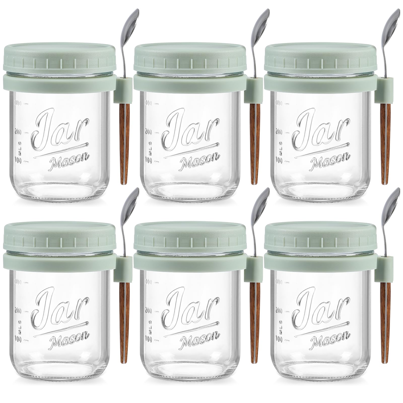 LANDNEOO six-pack front view showing airtight lids and included spoons benefit meal organization