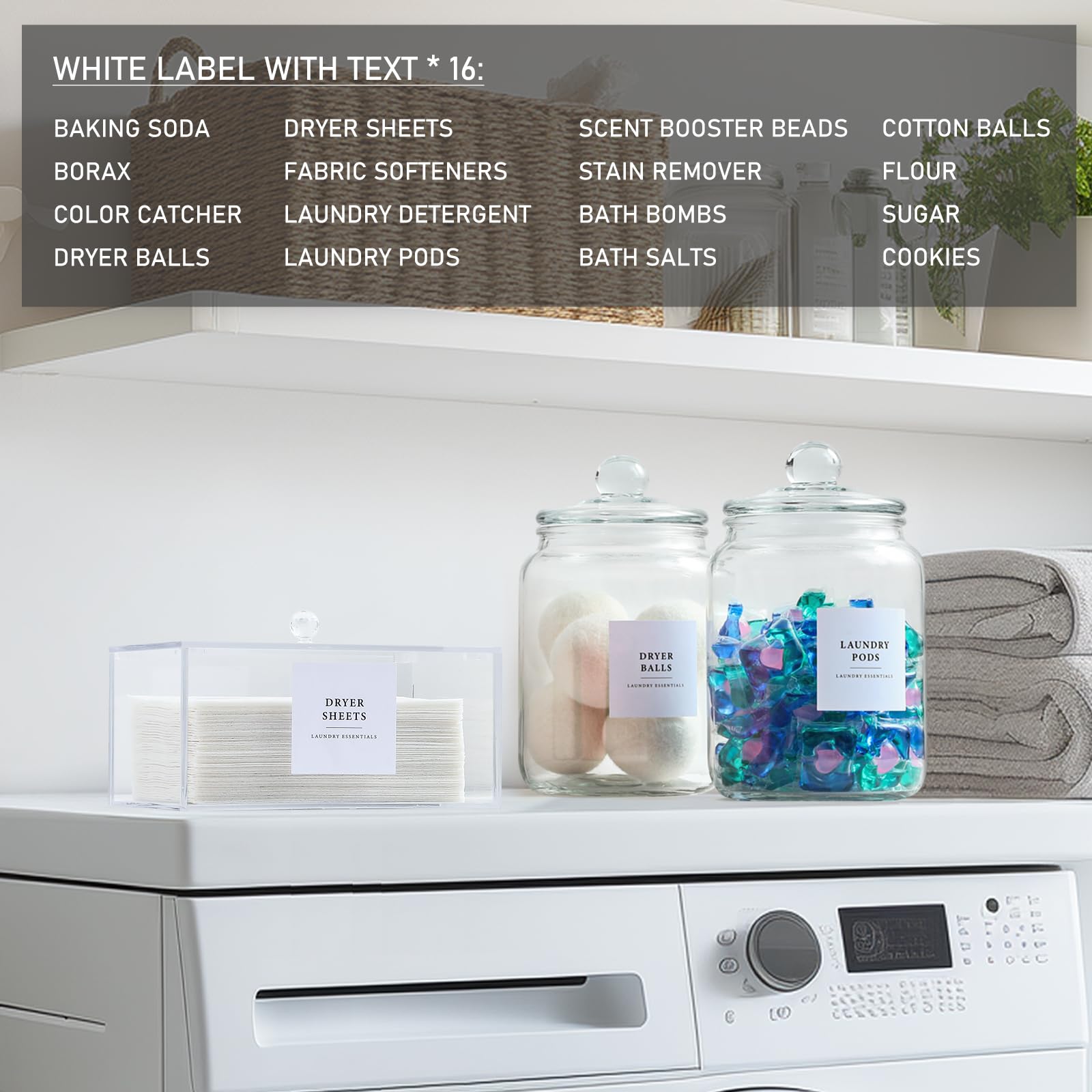 LANDNEOO acrylic dryer sheet dispenser top view offering easy dispensing benefit