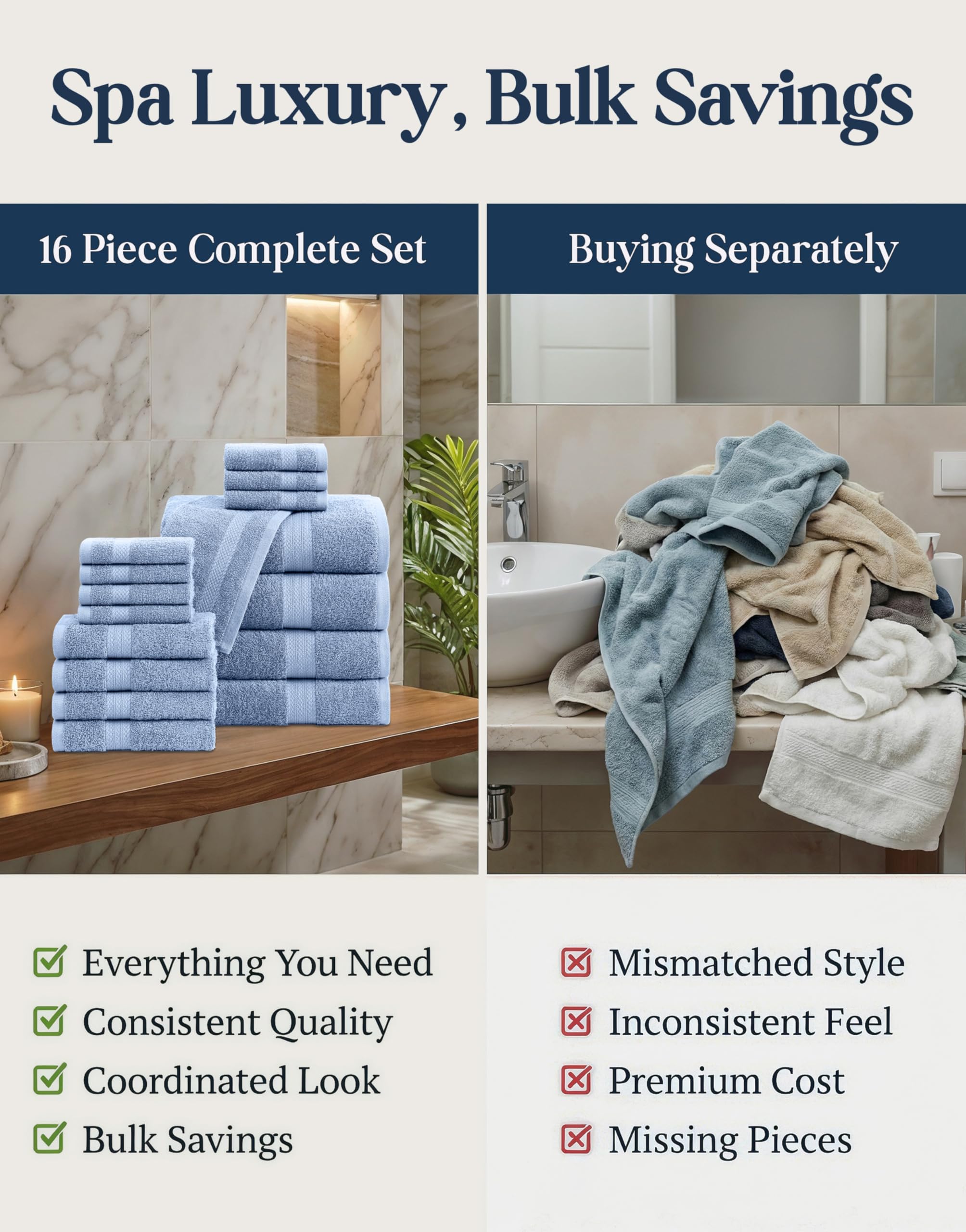LANE LINEN styled bathroom with towels adding coordinated decor benefit