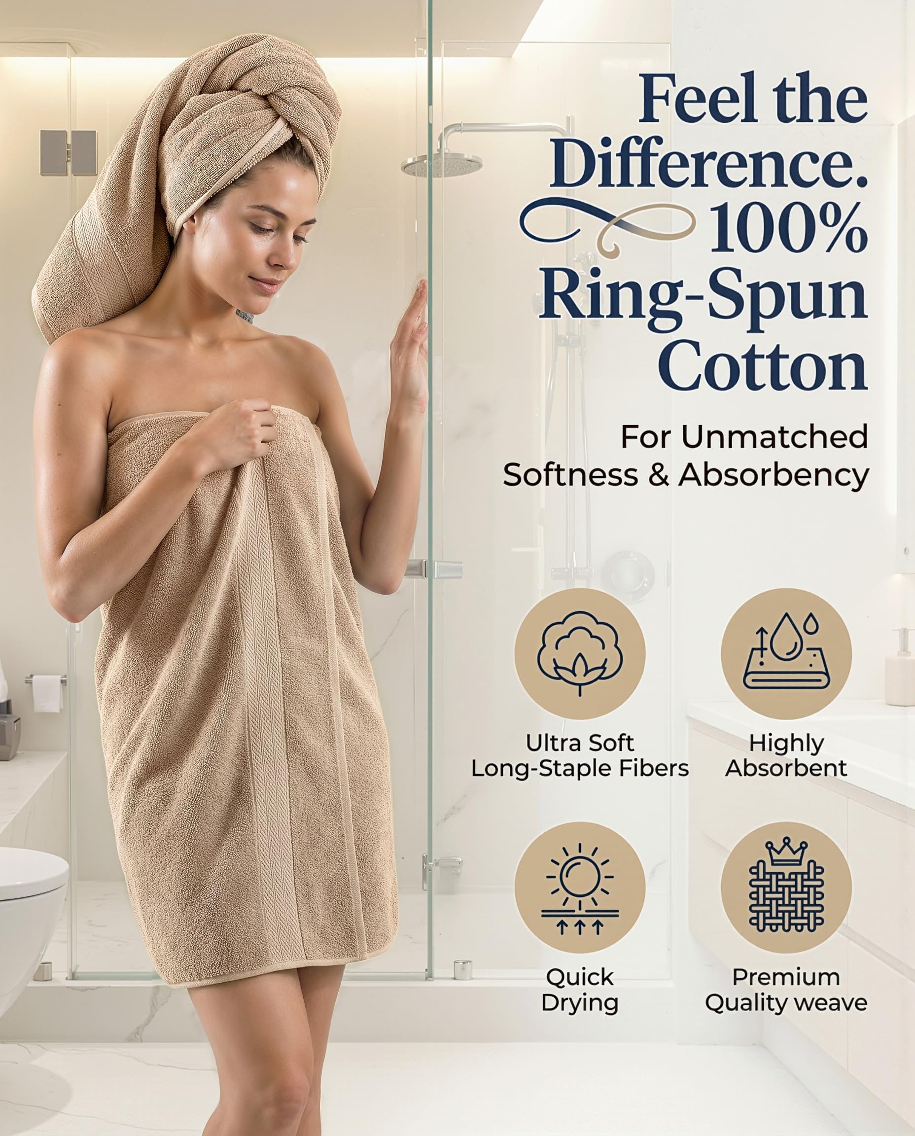 LANE LINEN bath sheet flat lay displaying large coverage and comfort