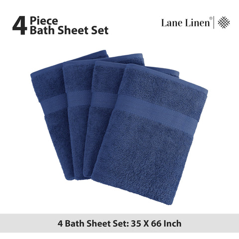 LANE LINEN bath sheet beside ruler showing oversized 35 by 66 inch coverage