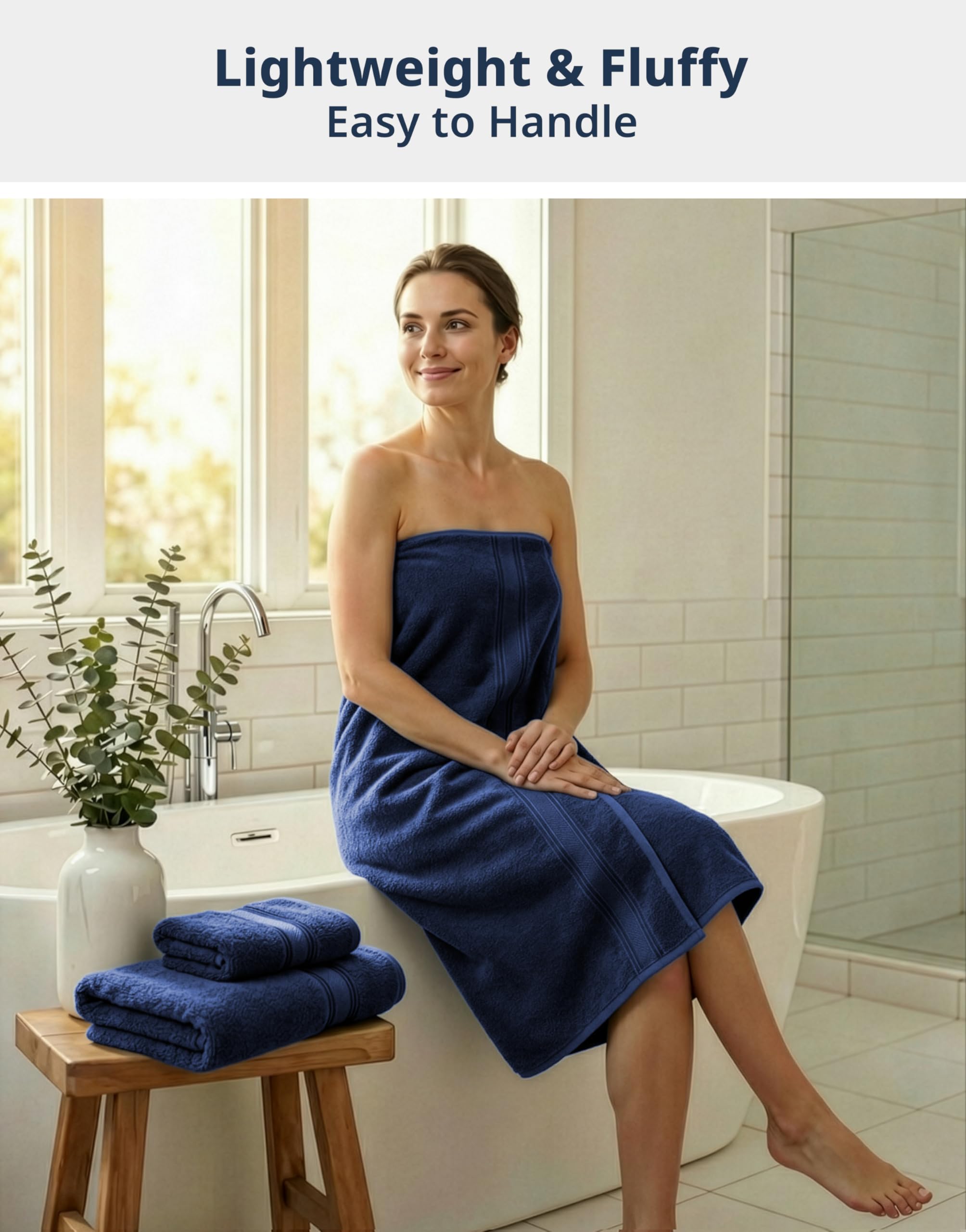 LANE LINEN folded bath towel detail highlighting plush, soft texture