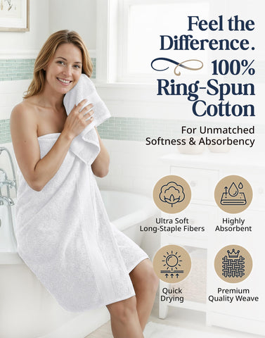 LANE LINEN folded bath towels stacking to save space