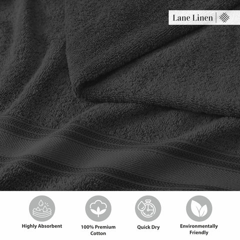 LANE LINEN bath towel beside common items showing true scale