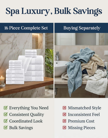 LANE LINEN towels hanging in bathroom creating spa-like calm