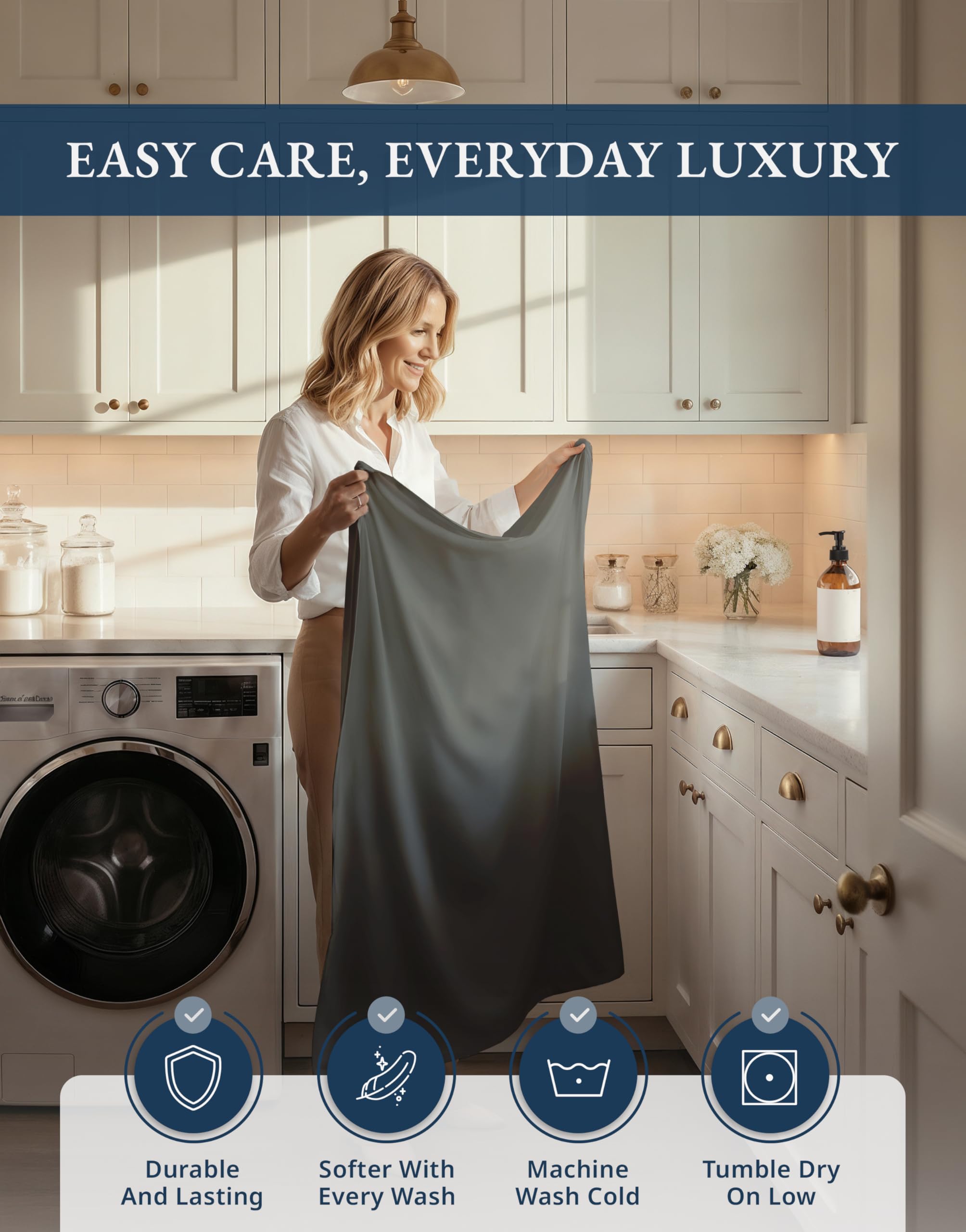 LANE LINEN reusable fabric bag packaging shown for storage and gifting convenience